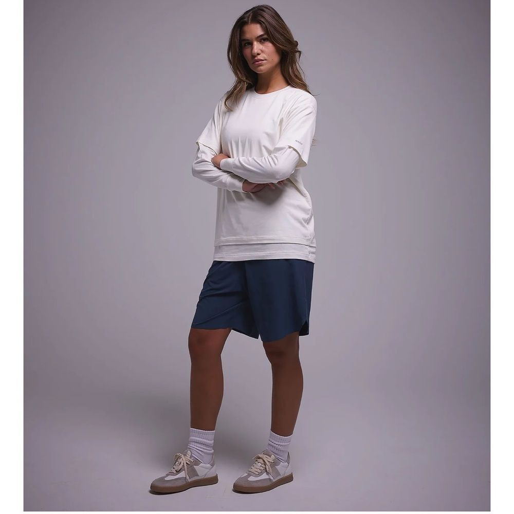 Teńore Layered Long Sleeve Tee cream color size small